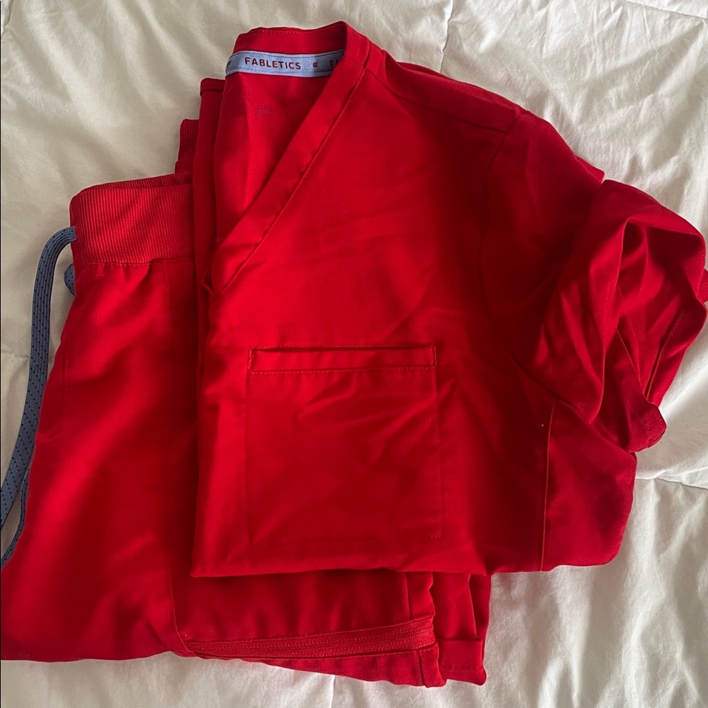 Fabletics Red Scrub Set